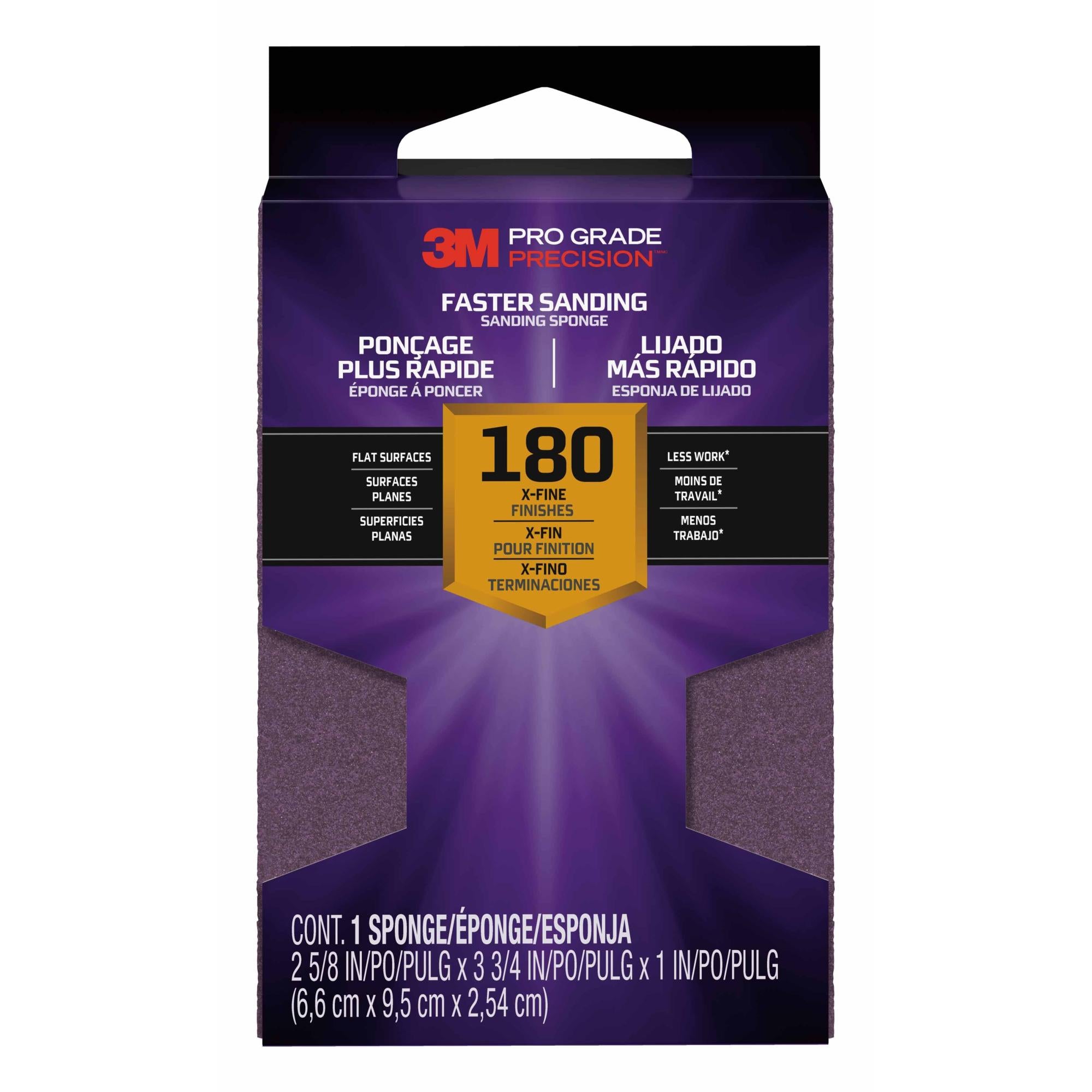 3M Pro Grade Precision Faster Sanding Block Sponge, 24002TRIP-XF-B