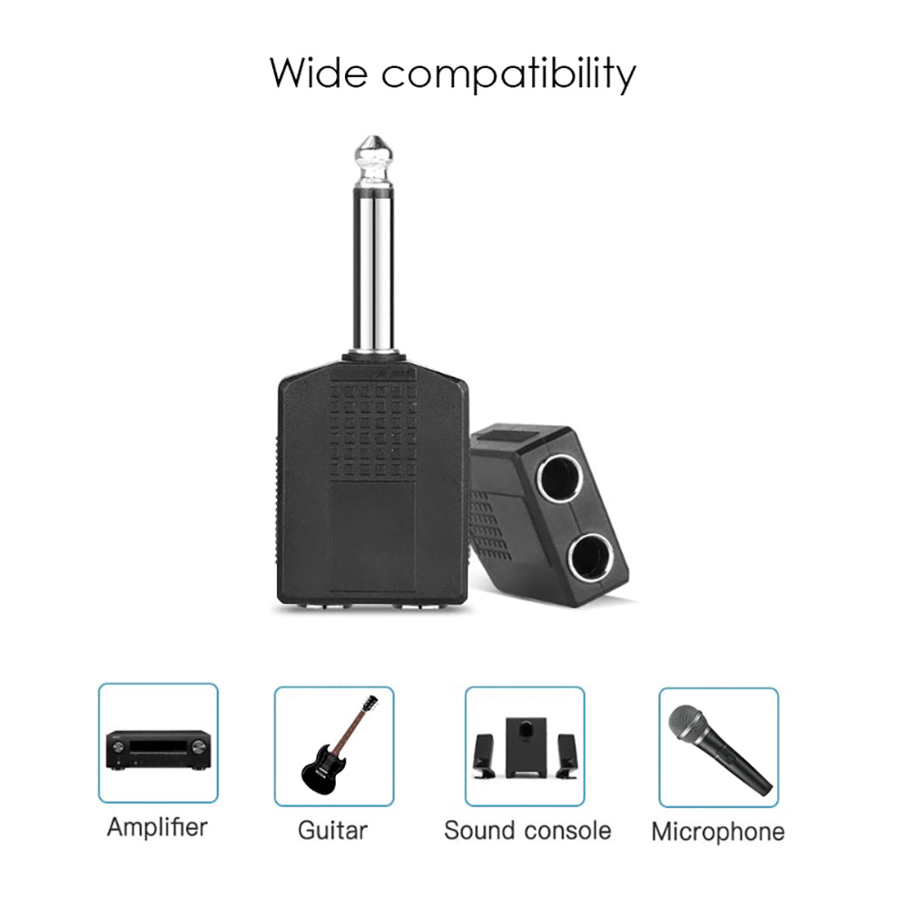 AMZER 6.5mm Male Mono To Dual 6.5mm Female Audio Conversion Connector