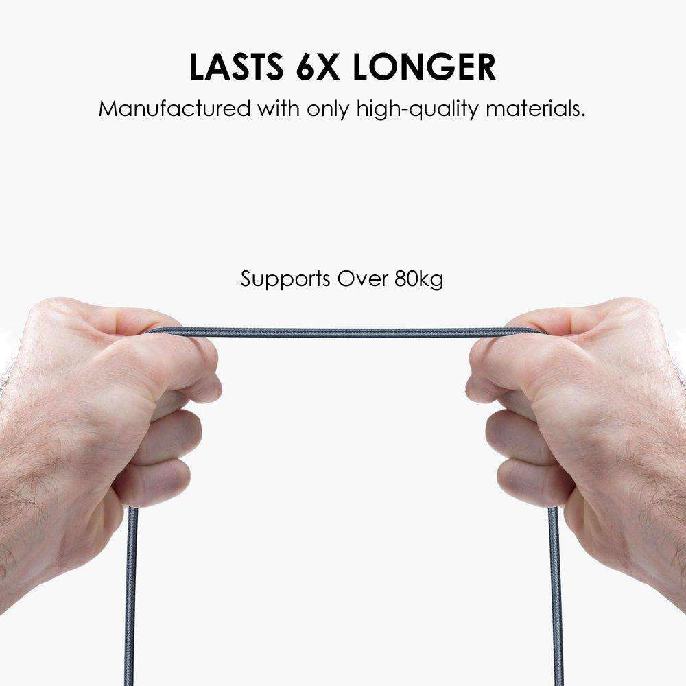 AMZER Reversible USB Type A to USB Type C Reversible Fast Data Sync Charging Cable Tangle Free Glow in Dark Extra Durable Cord - pack of 2