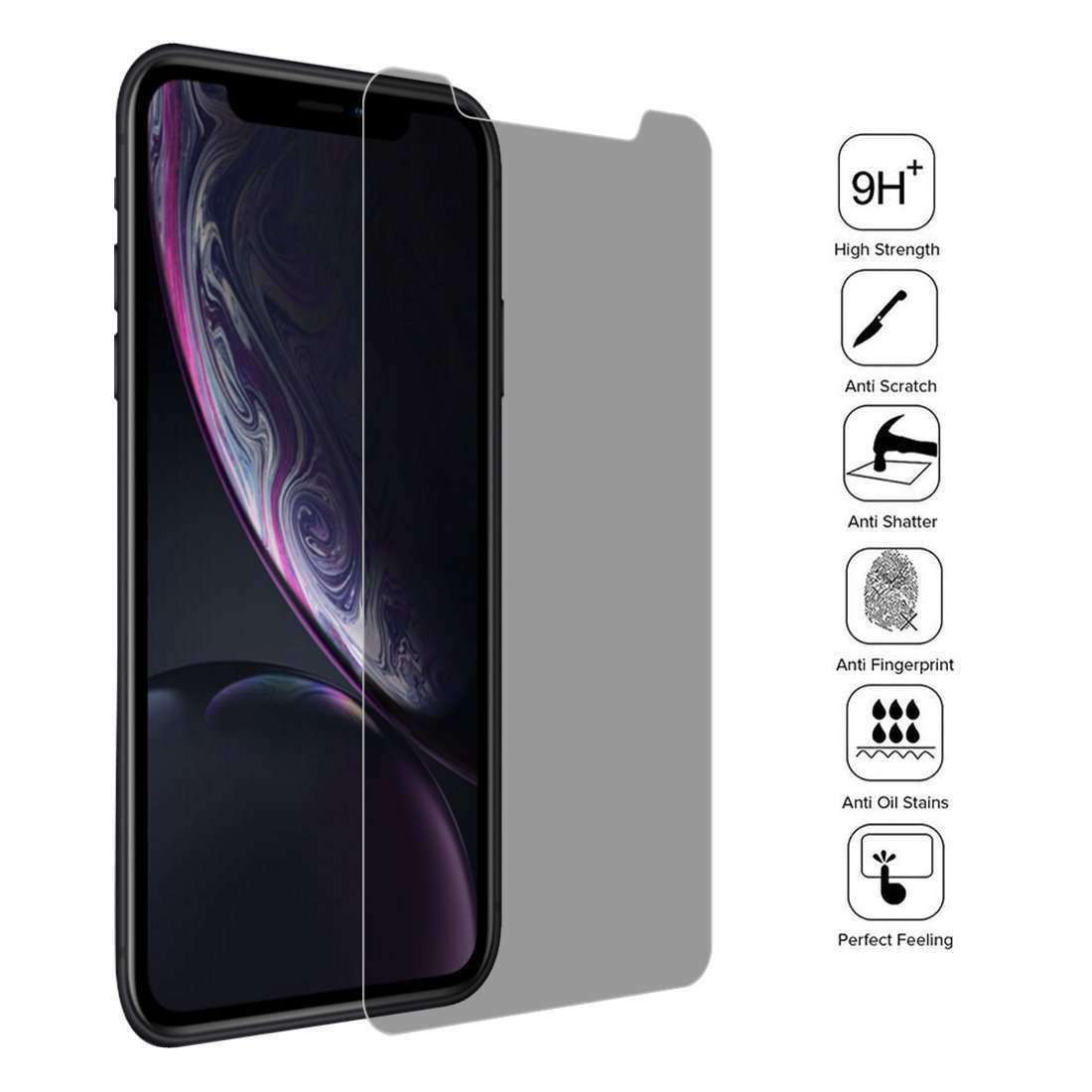 AMZER Privacy Tempered Glass Screen Protector for iPhone Xr/ iPhone 11 - pack of 2