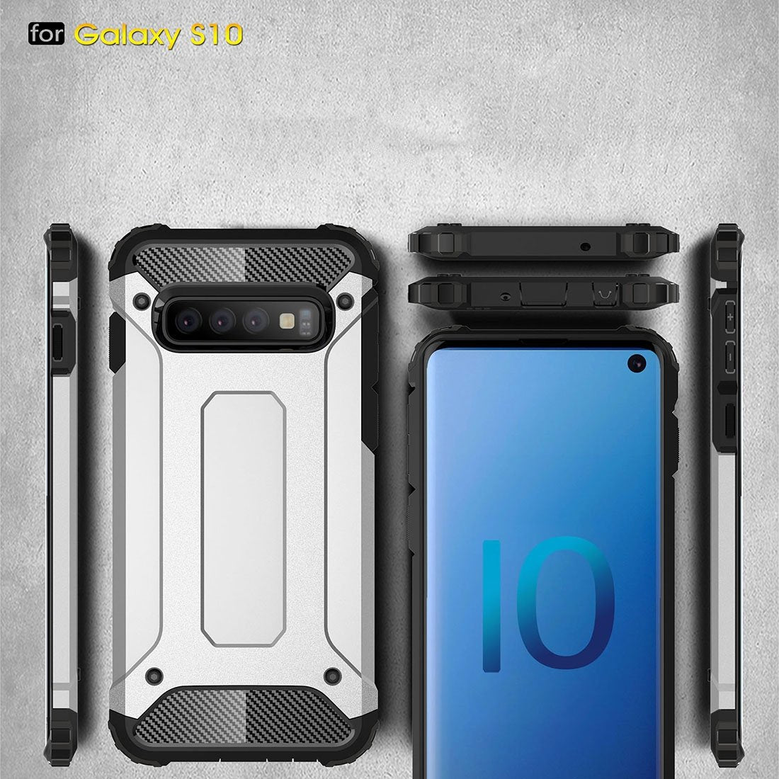 AMZER Hybrid Dual Layer Rugged Armor Case for Samsung Galaxy S10