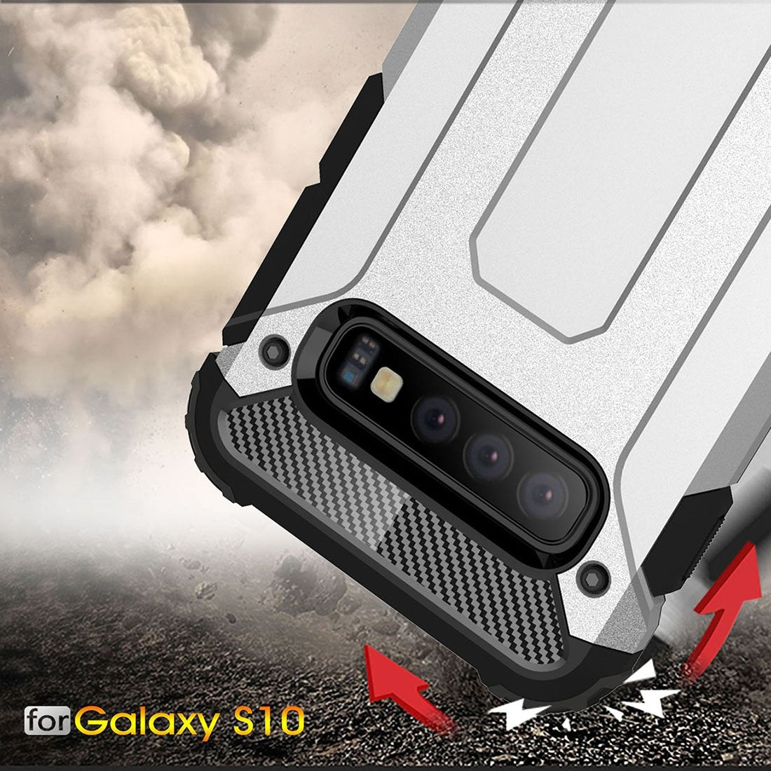 AMZER Hybrid Dual Layer Rugged Armor Case for Samsung Galaxy S10