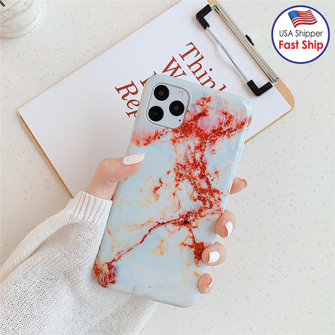 AMZER Marble IMD Soft TPU Protective Case for iPhone 11 Pro