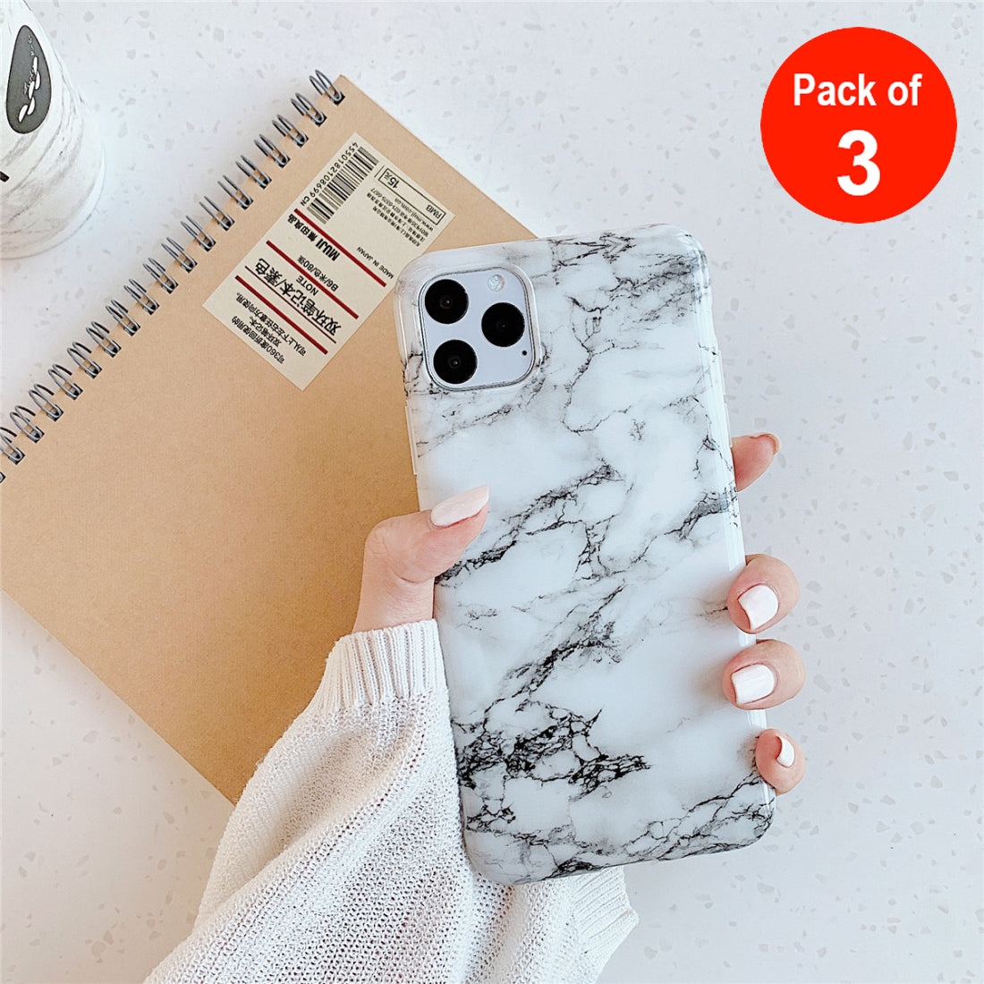 AMZER Marble IMD Soft TPU Protective Case for iPhone 11 - pack of 3