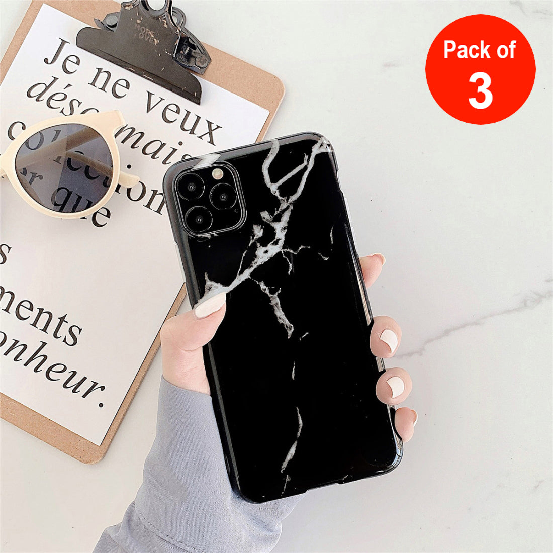 AMZER Marble IMD Soft TPU Protective Case for iPhone 11 - pack of 3