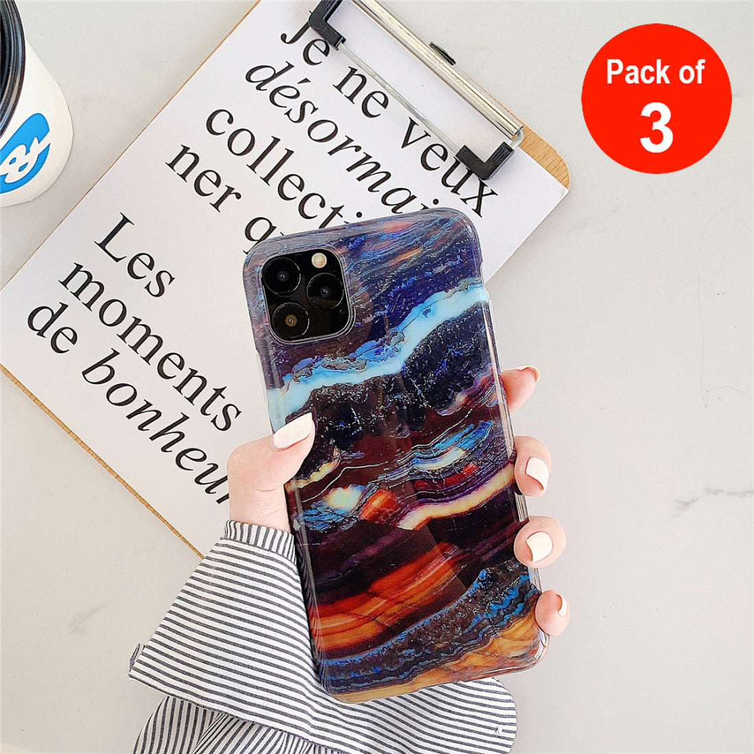 AMZER Marble IMD Soft TPU Protective Case for iPhone 11 - pack of 3