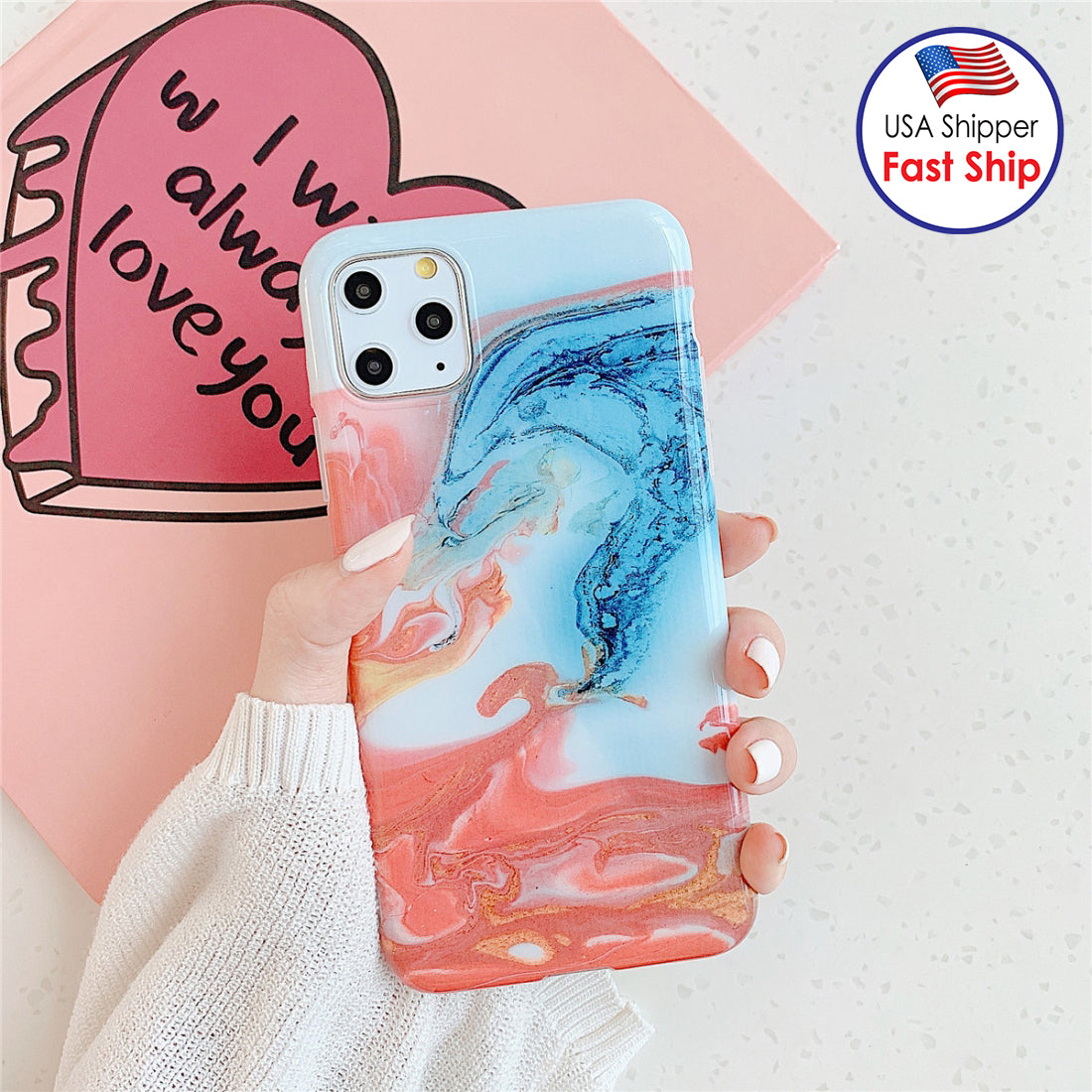 AMZER Marble IMD Soft TPU Protective Case for iPhone 11