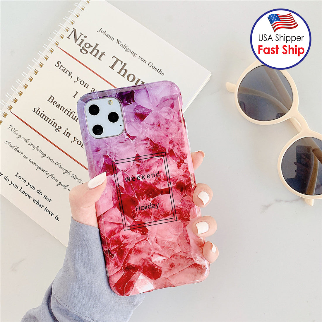 AMZER Marble IMD Soft TPU Protective Case for iPhone 11