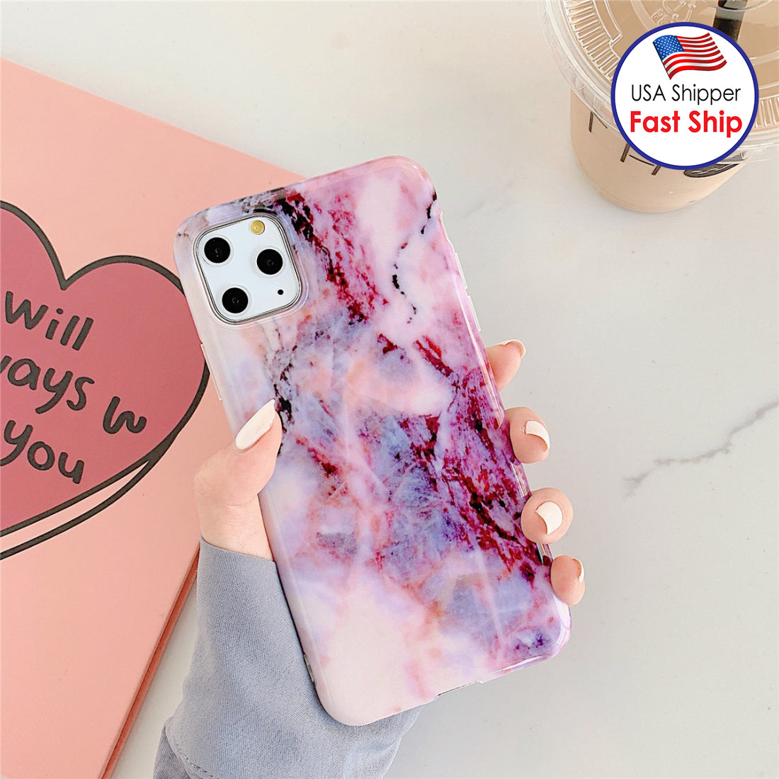 AMZER Marble IMD Soft TPU Protective Case for iPhone 11