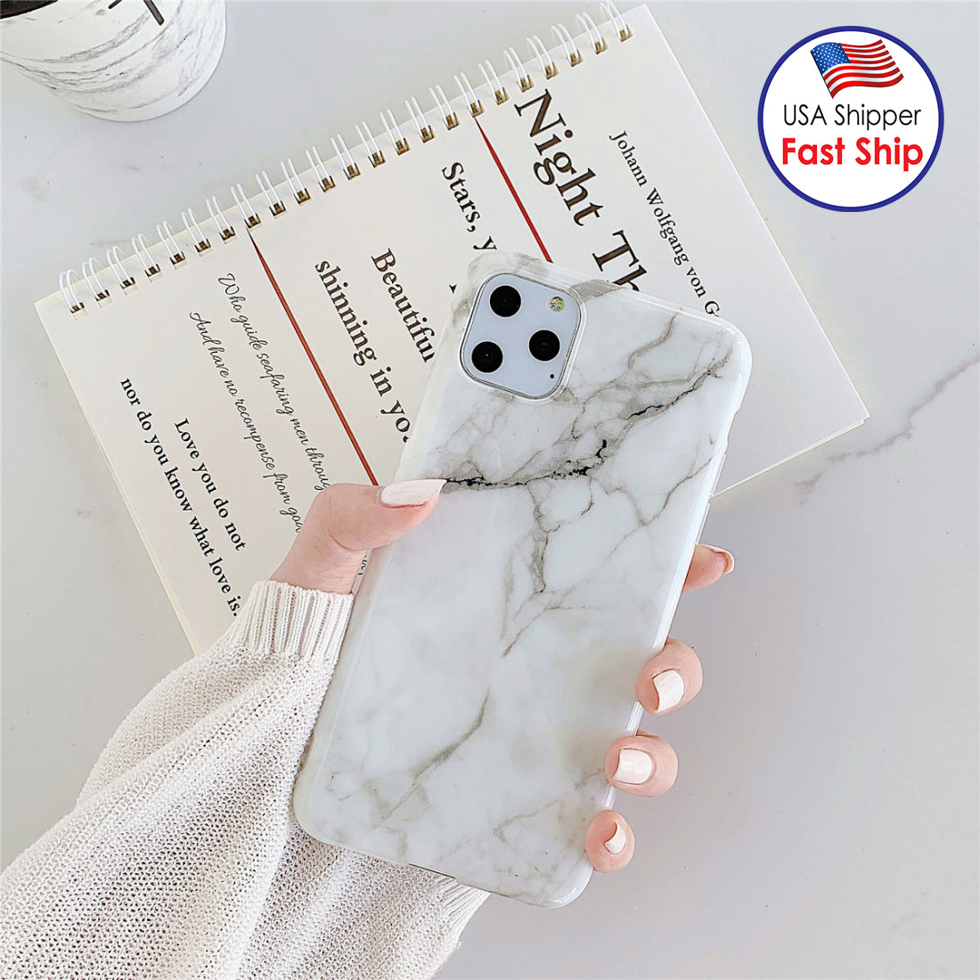 AMZER Marble IMD Soft TPU Protective Case for iPhone 11