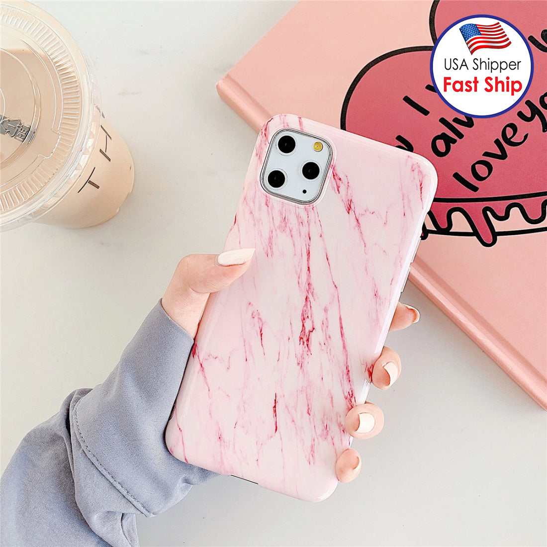 AMZER Marble IMD Soft TPU Protective Case for iPhone 11