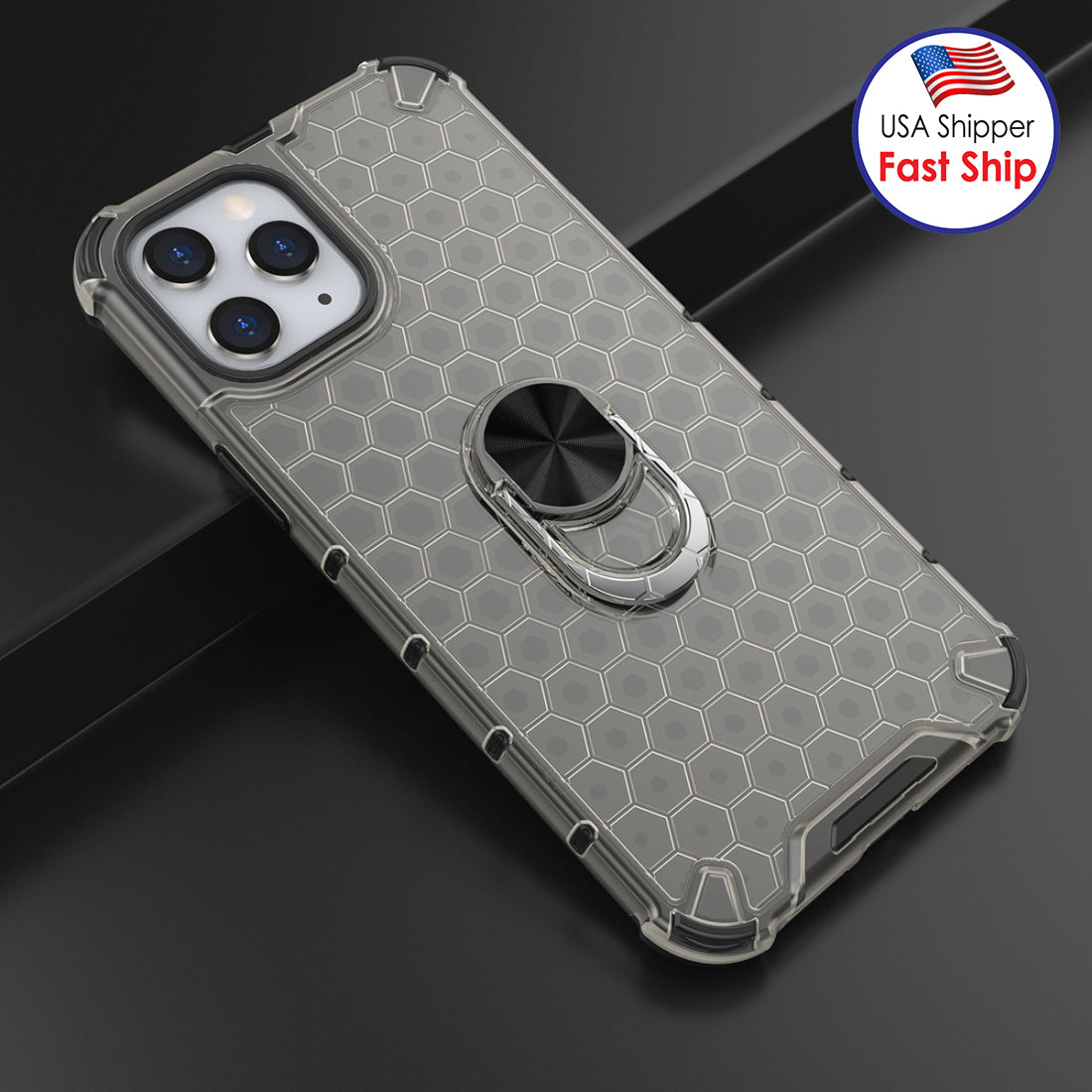 AMZER Honeycomb SlimGrip Hybrid Case with Holder for iPhone 12 mini