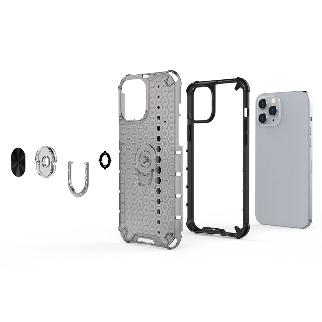 AMZER Honeycomb SlimGrip Hybrid Case with Holder for iPhone 12 mini