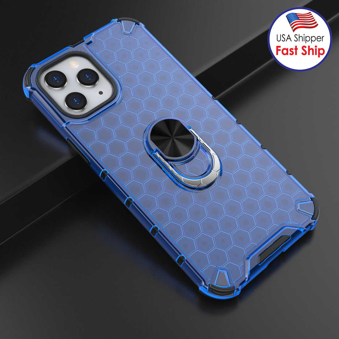 AMZER Honeycomb SlimGrip Hybrid Case with Holder for iPhone 12 mini