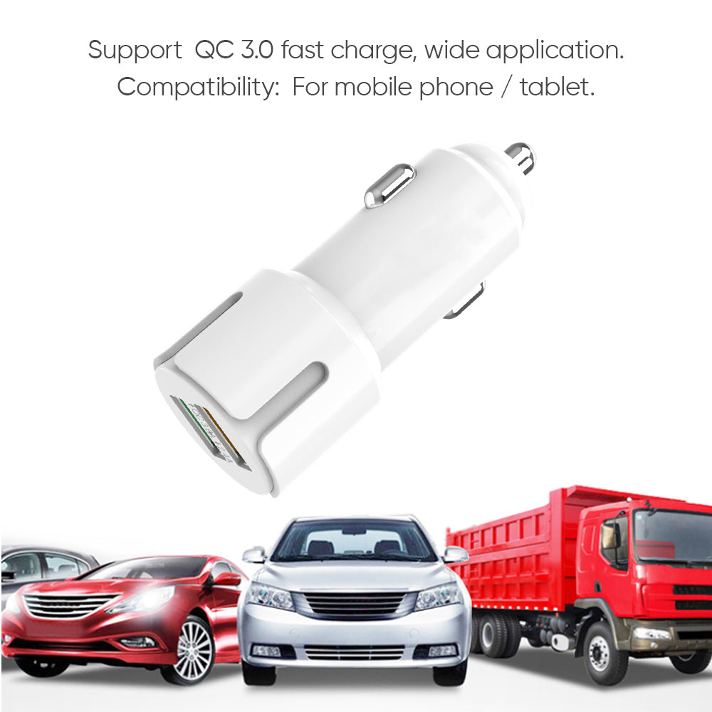 2.4A Fast Charge Car Adapter with QC 3.0 Dual USB Port