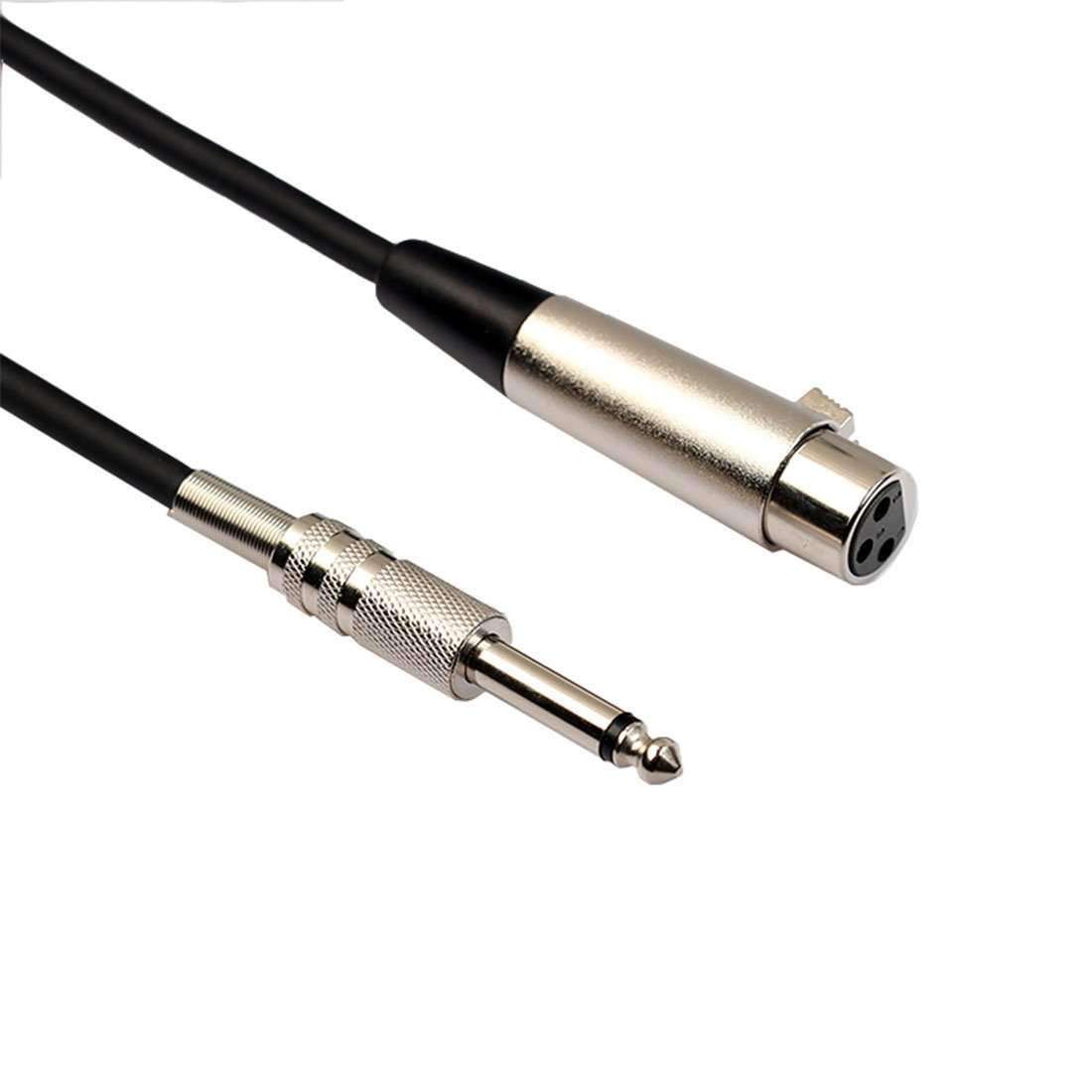 XLR 3-Pin Female to 1/4 inch (6.35mm) Mono Shielded Microphone Mic Cable - 10m
