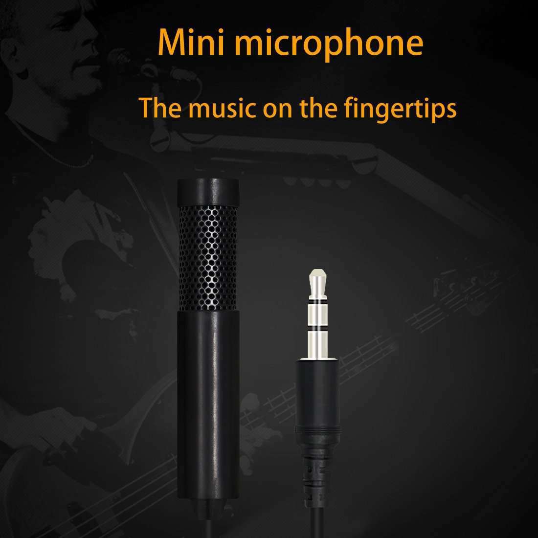 Mini Professional 3.5mm Jack Studio Stereo Condenser Recording Microphone, Cable Length: 1.5m, Compatible with PC and Mac for Live Broadcast Show, KTV, etc.