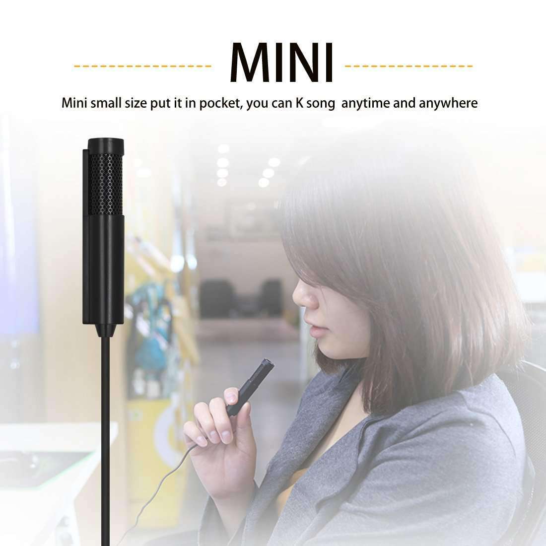 Mini Professional 3.5mm Jack Studio Stereo Condenser Recording Microphone, Cable Length: 1.5m, Compatible with PC and Mac for Live Broadcast Show, KTV, etc.