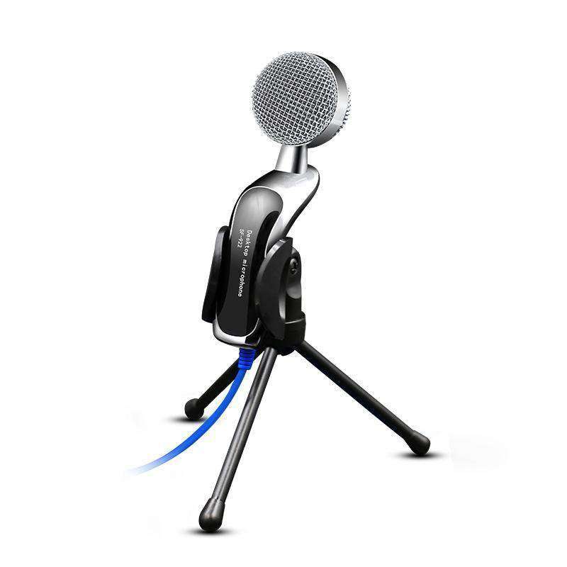 Professional Condenser Sound Recording Microphone with Tripod Holder, Cable Length: 2.0m, Compatible with PC and Mac for  Live Broadcast Show, KTV, etc.