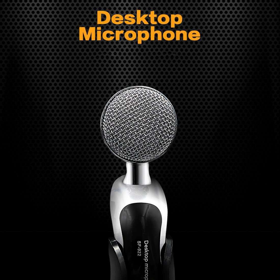 Professional Condenser Sound Recording Microphone with Tripod Holder, Cable Length: 2.0m, Compatible with PC and Mac for  Live Broadcast Show, KTV, etc.