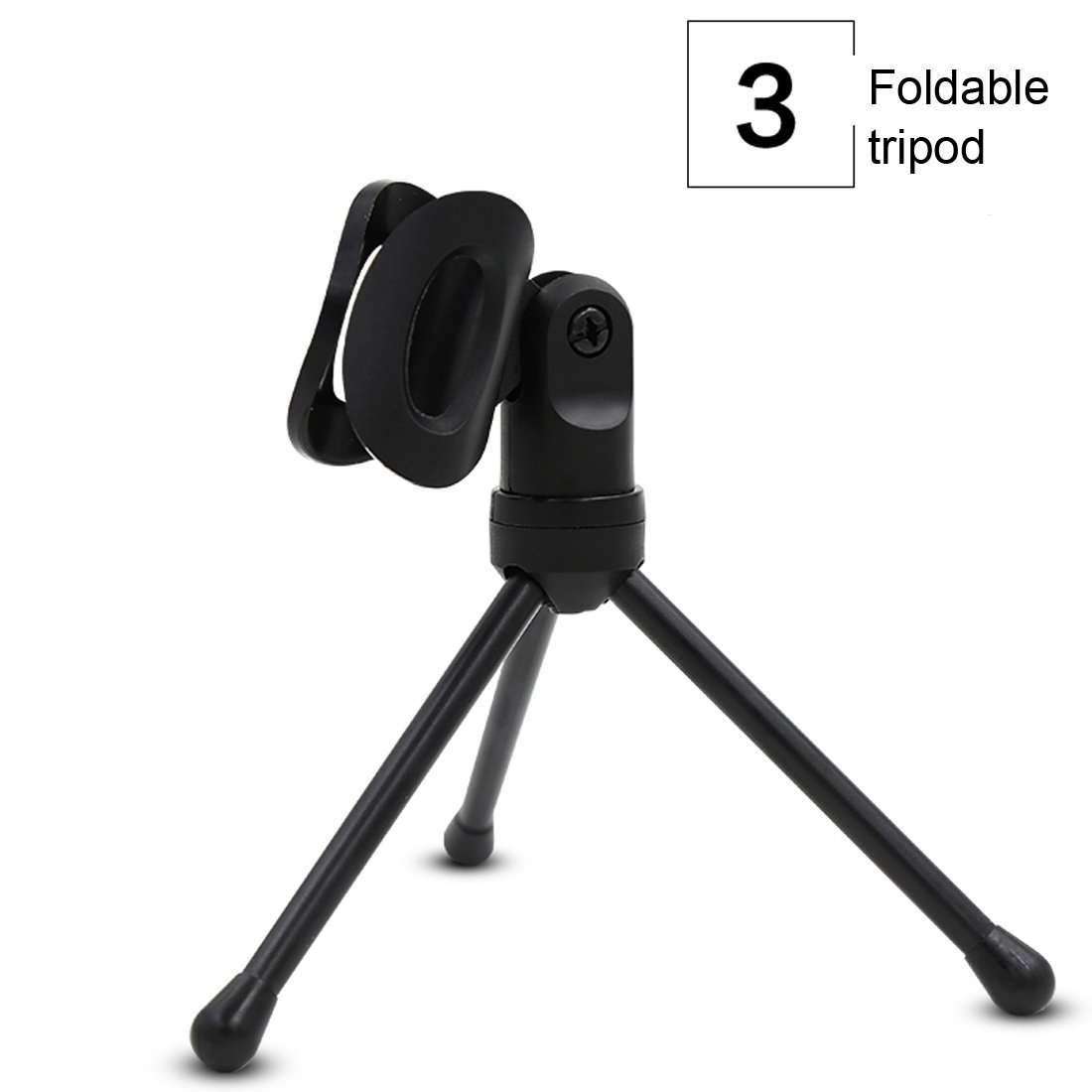 Professional Condenser Sound Recording Microphone with Tripod Holder, Cable Length: 2.0m, Compatible with PC and Mac for  Live Broadcast Show, KTV, etc.