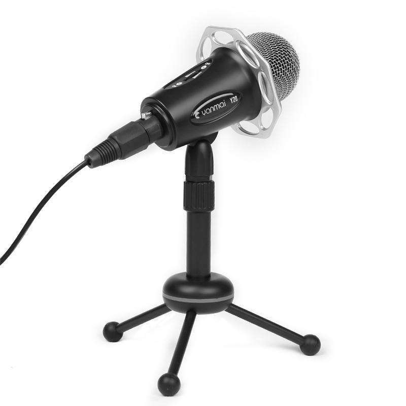 Professional Game Condenser Microphone  with Tripod Holder, Cable Length: 1.8m, Compatible with PC and Mac for  Live Broadcast Show, KTV, etc.(Black)