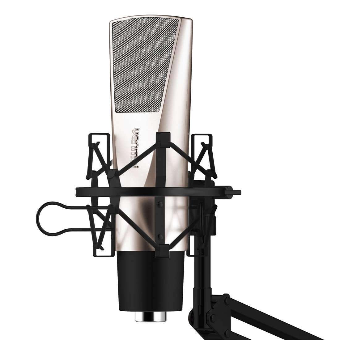 Professional Game Condenser Sound Recording Microphone with Holder, Compatible with PC and Mac for  Live Broadcast Show, KTV, etc.(Black)