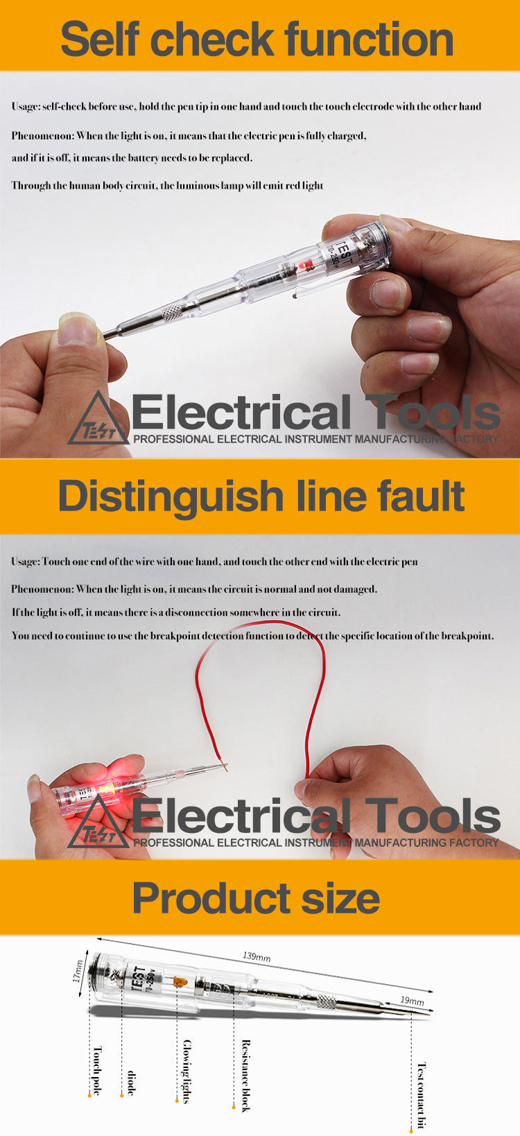 New 5in1 Waterproof Electric Pen Detection Circuit Breakpoint Detection Induction Tester