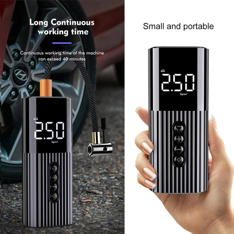 Protable Car Electric Tire Inflator Air Compressor Auto Motorcycle Air Pump Mini Tyre Pumb Digital Display Tire Pressure Monitor