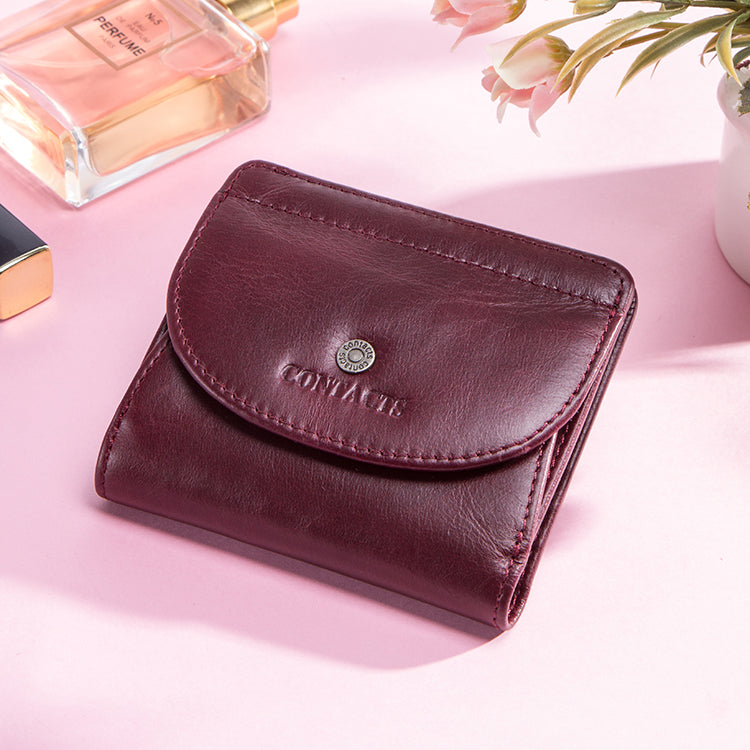 Fashion Genuine Leather Small Hand Wallet Short Card Wallet Women Coin Purses Branded Women Wallet Leather