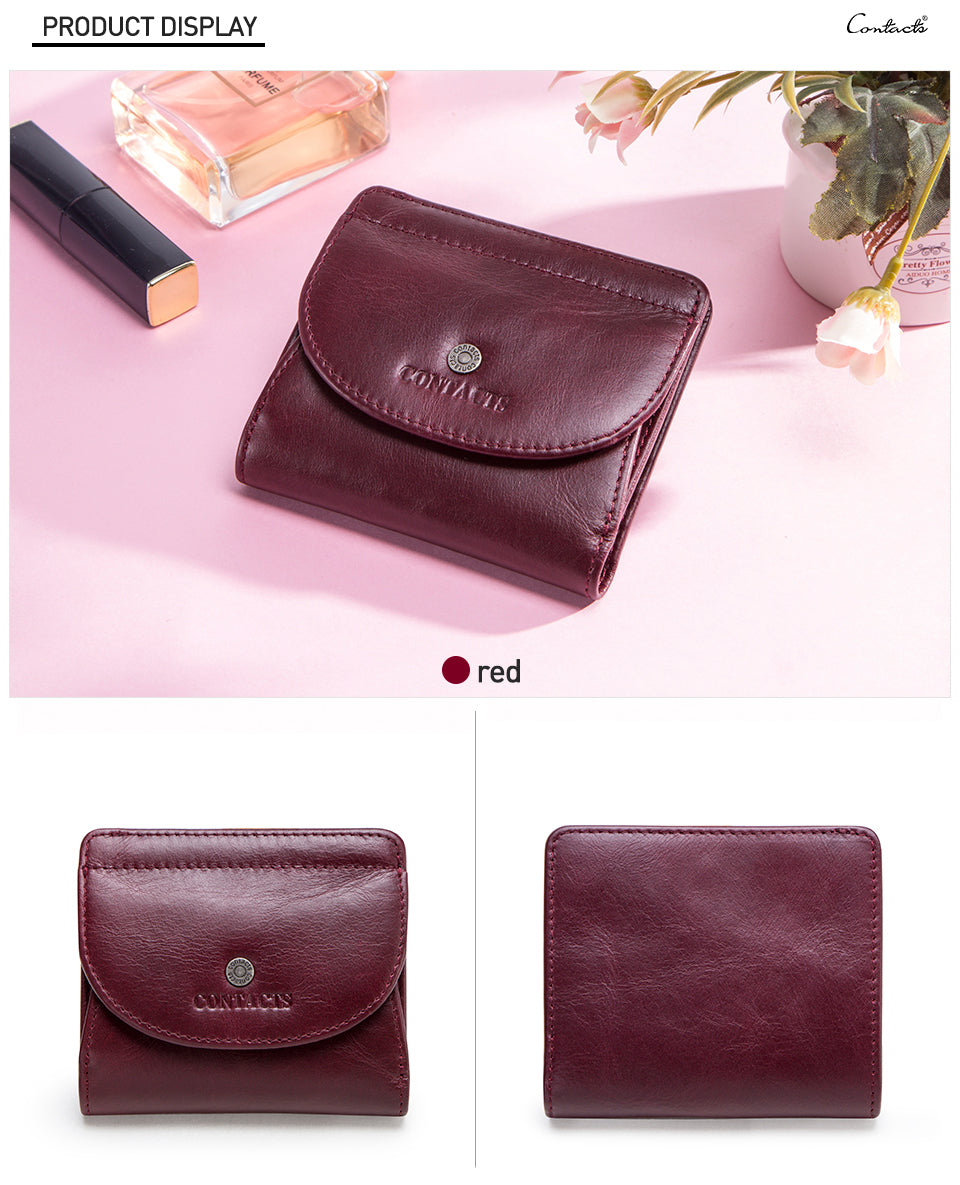 Fashion Genuine Leather Small Hand Wallet Short Card Wallet Women Coin Purses Branded Women Wallet Leather