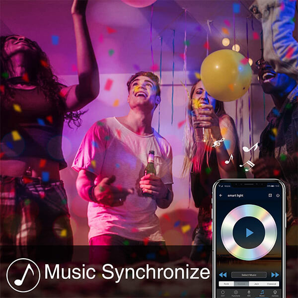 Smart Light Bulb 6 Pack Works with Alexa, LED WiFi Light Bulbs E26, Color Changing Dimmable RGBW Bulb with Music Synchronized, App Remote Control