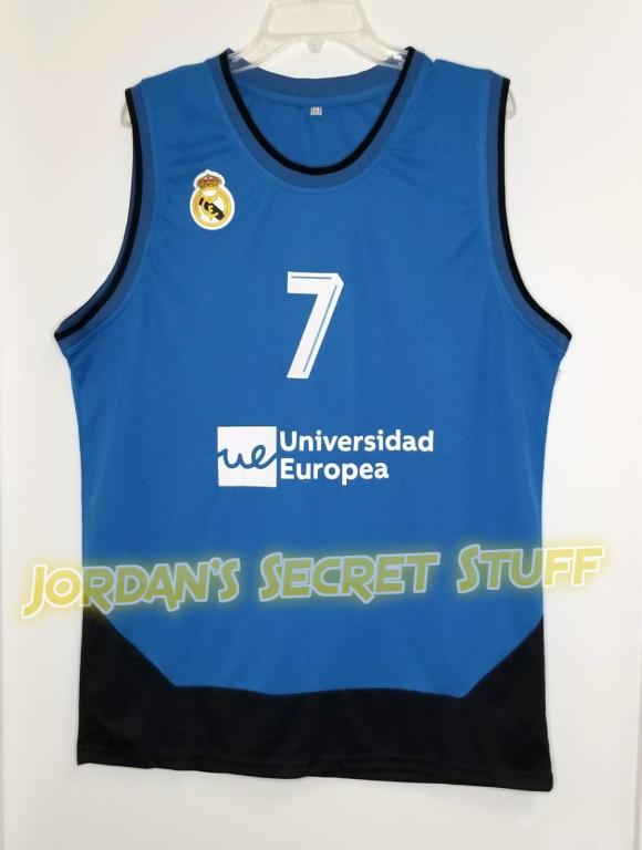 Luka Doncic Real Madrid EuroLeague Basketball Jersey (Blue) Custom Throwback Retro Jersey