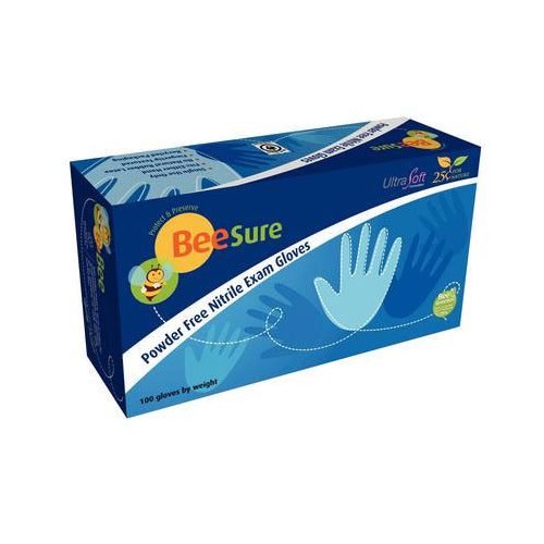 Cranberry 1115 BeeSure Light Blue Nitrile Examination Gloves Powder Free Extra Small 100/Box