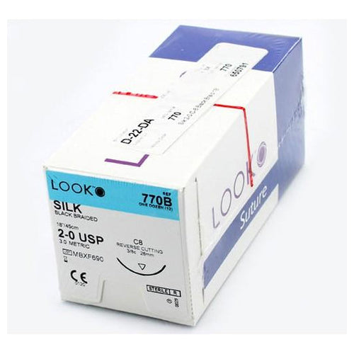 Look X770B Silk Black Sutures 2-0 18