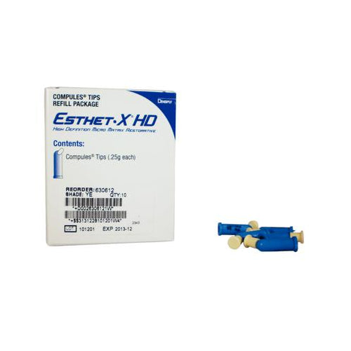 Dentsply 630612 Esthet-X HD Micro Matrix Universal Restorative Composite Compules 10/Pk Yellow Enamel EXP Nov 2024