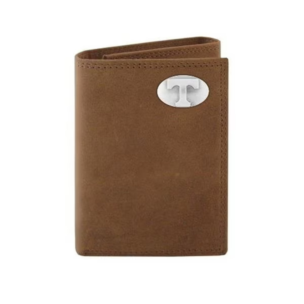 Tennessee Volunteers Concho Emblem Crazyhorse Leather Trifold Wallet