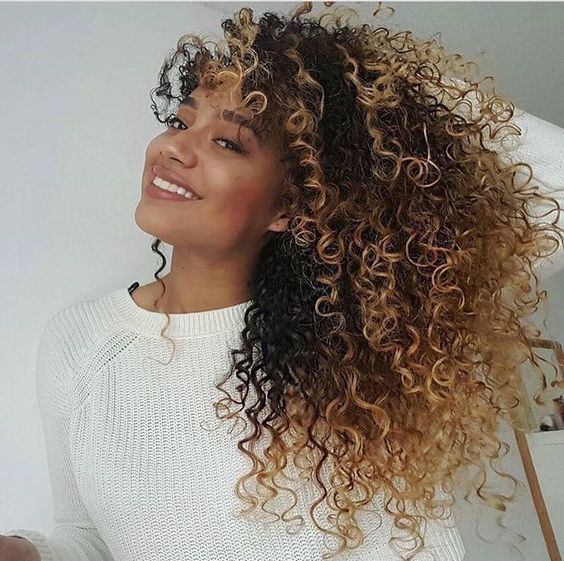 Brazilian Hair Natural Color Mix Blond Curly Full Lace Wig