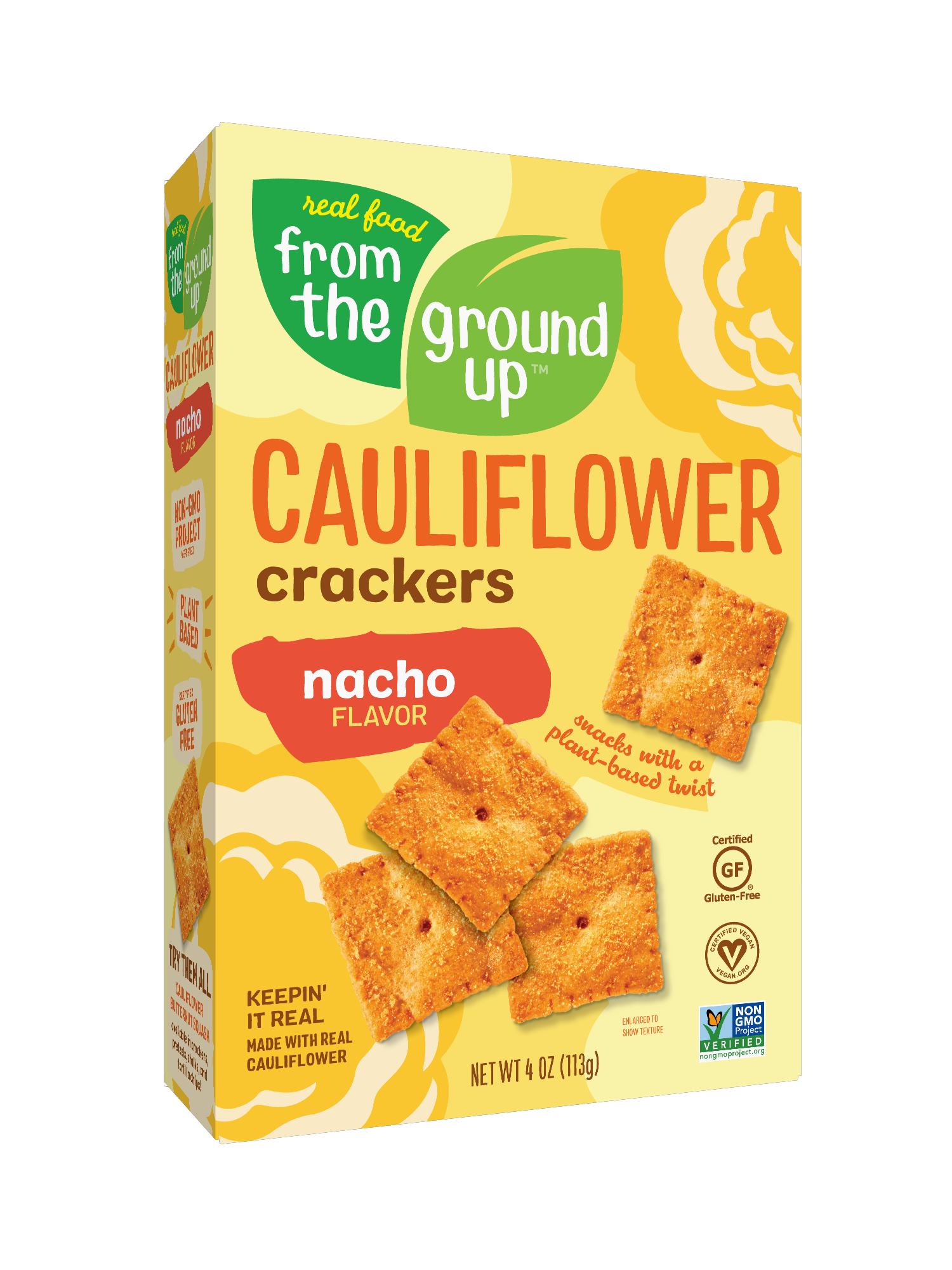 From the Ground Up Nacho Cauliflower Crackers