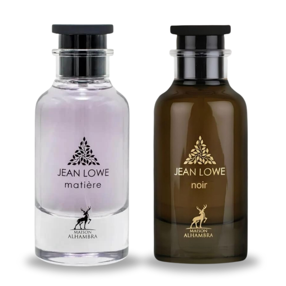 JEAN LOWE NOIR & JEAN LOWE MATIERE - EDP Sprays 100ML (3.4 OZ) by Maison Alhambra. (VALUE PACK)