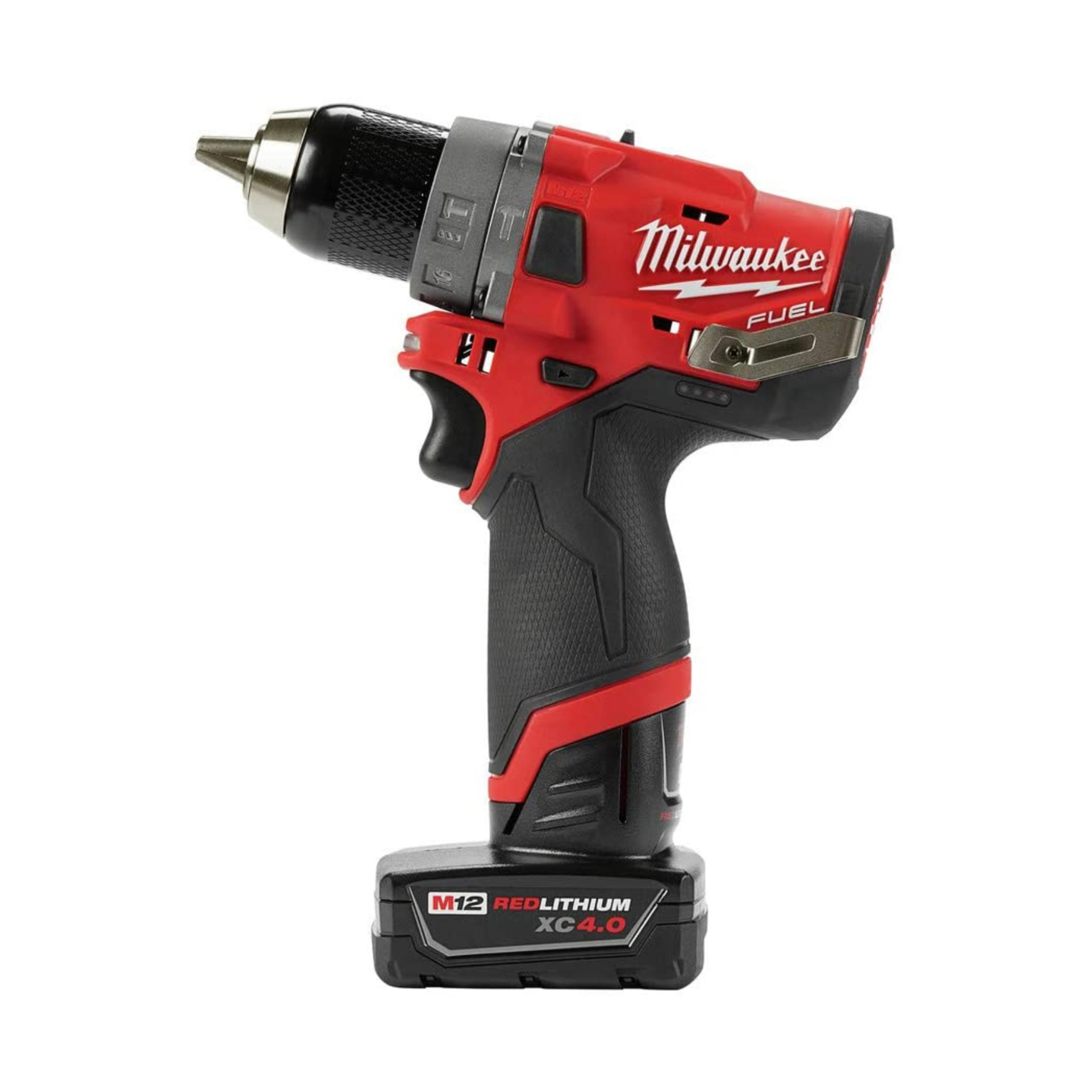 Milwaukee M12 FUEL 12-Volt Lithium-Ion Brushless Cordless Hammer Drill Driver Kit w/ 2 Batteries and Bag