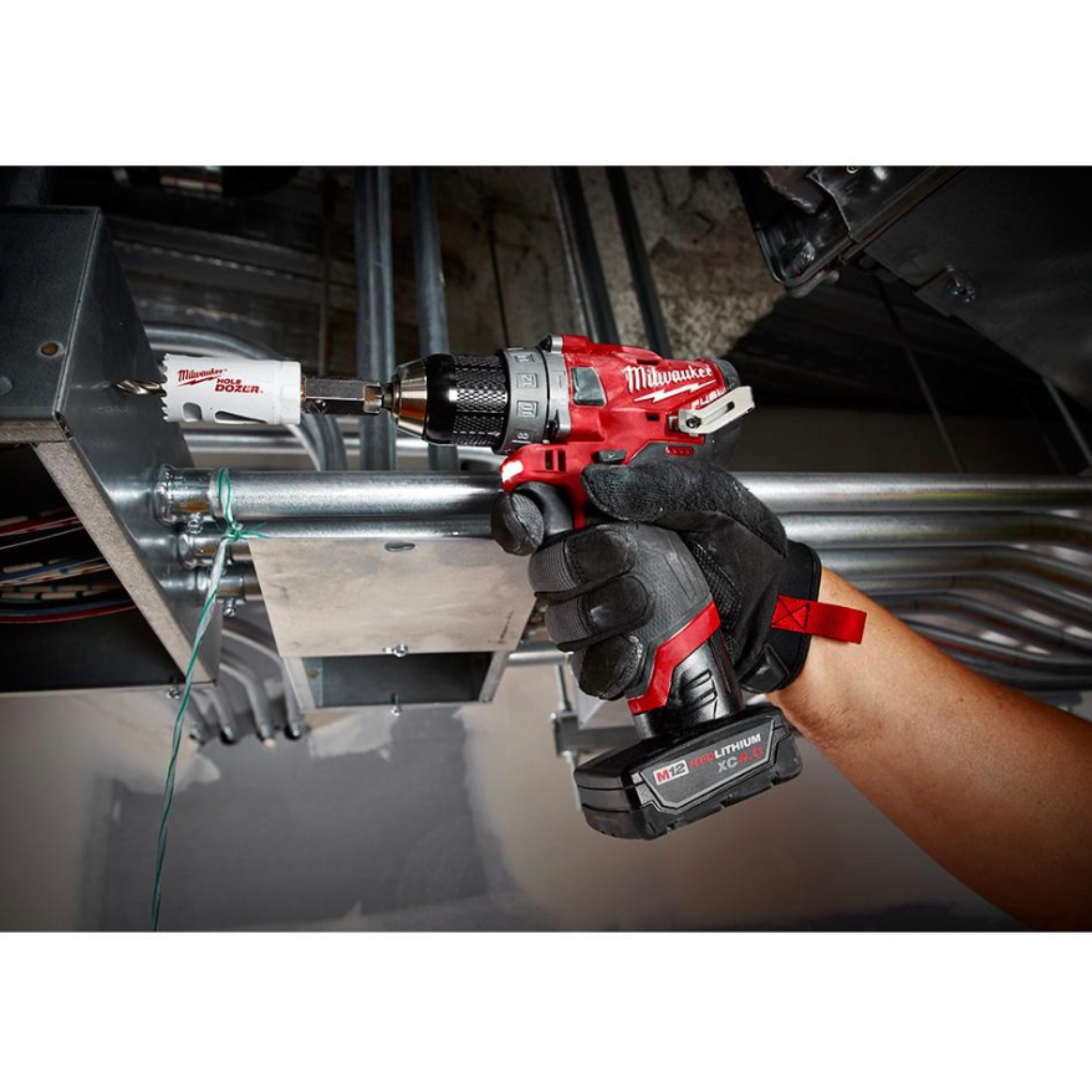 Milwaukee M12 FUEL 12-Volt Lithium-Ion Brushless Cordless Hammer Drill Driver Kit w/ 2 Batteries and Bag