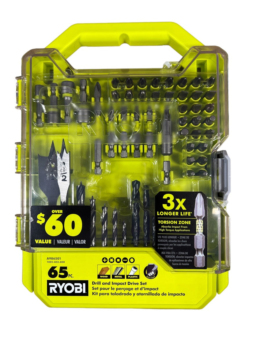 RYOBI Drill and Impact Drive Kit (65-Piece)