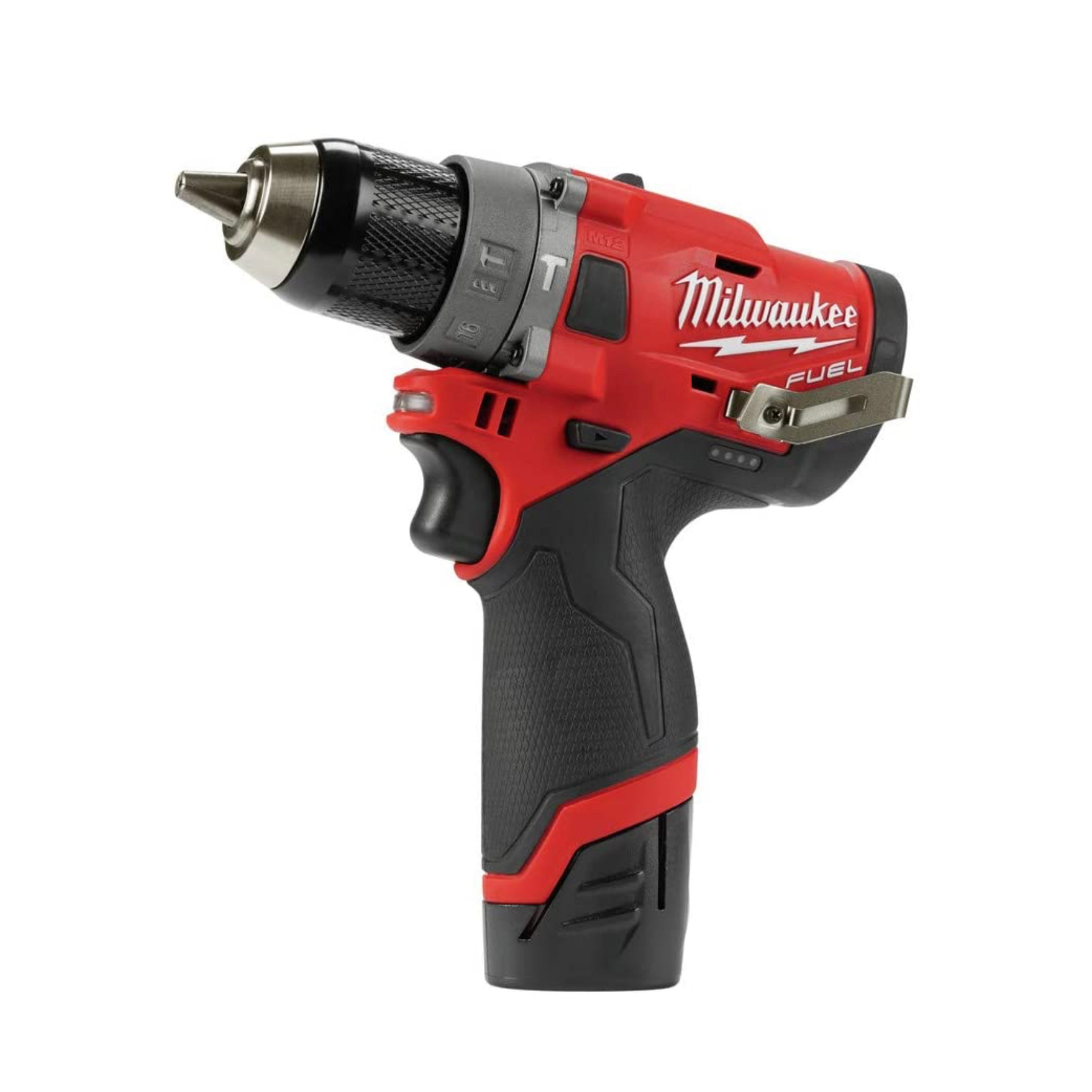 Milwaukee M12 FUEL 12-Volt Lithium-Ion Brushless Cordless Hammer Drill Driver Kit w/ 2 Batteries and Bag