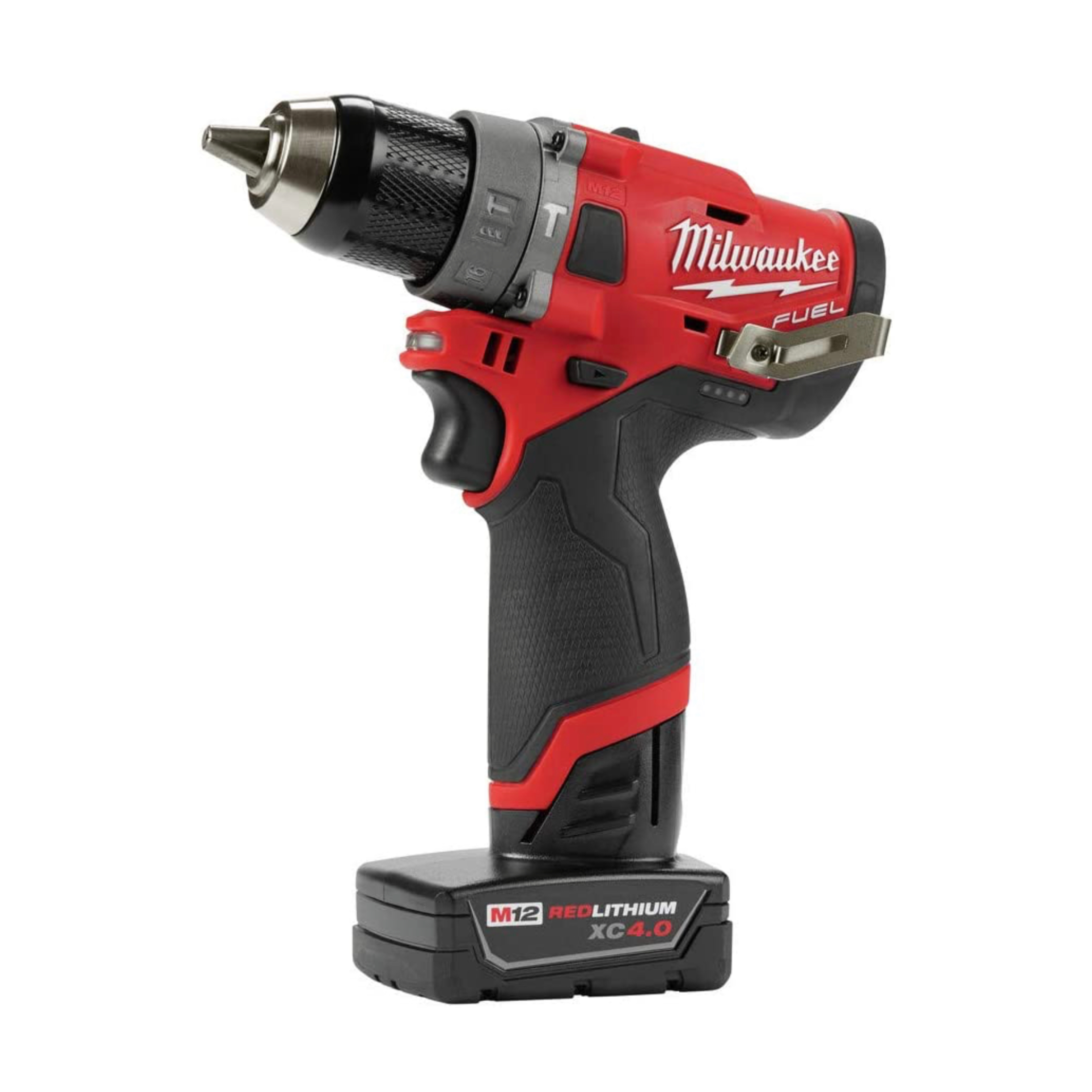 Milwaukee M12 FUEL 12-Volt Lithium-Ion Brushless Cordless Hammer Drill Driver Kit w/ 2 Batteries and Bag