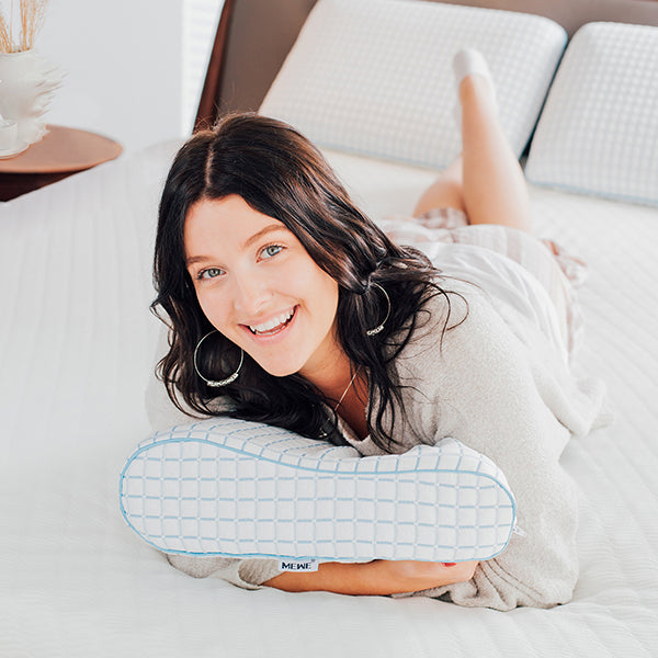 Ice fabric contour pillow with model