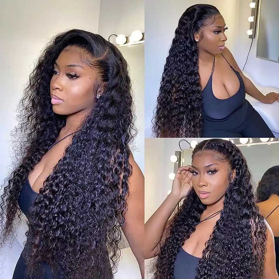 Lace Front Human Hair Wigs Deep Curly Lace Frontal Human Hair Wigs