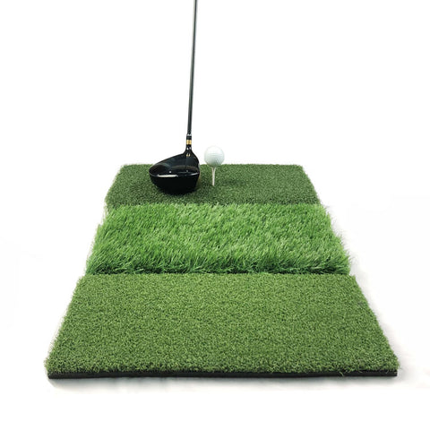Mazel 3-in-1 Golf Hitting Mat Nylon Grass Rubber Pad Backyard Out door Golf Practice Mat-5
