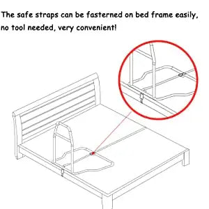 Bed Rail Seinors Adults Elderly with Attached Pocket & Handle, img in the text