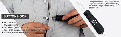 Button Hook Helper Assistance Tool for The Elderly One-Hand Button Tool, Size: 15.5x3x1.5cm